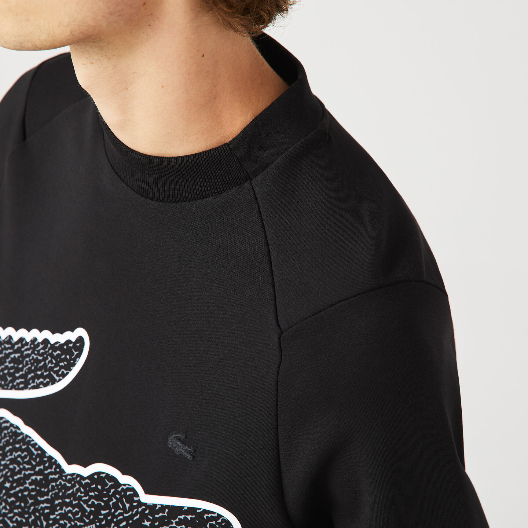 Men&rsquo;s Crew Neck Oversized Crocodile Cotton Blend Sweatshirt