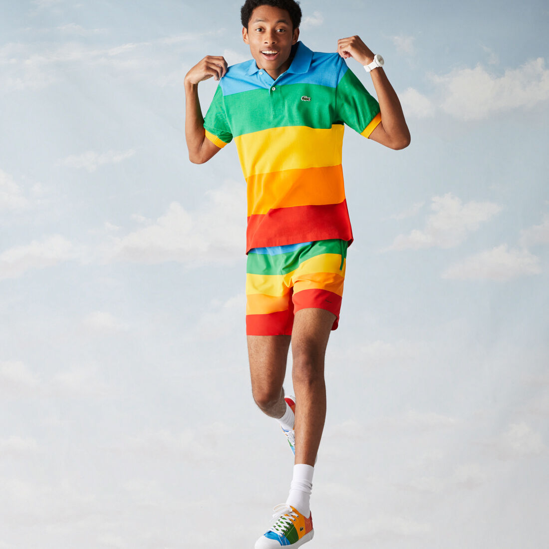 Men’s Polaroid Collaboration Color Striped Classic Fit Polo