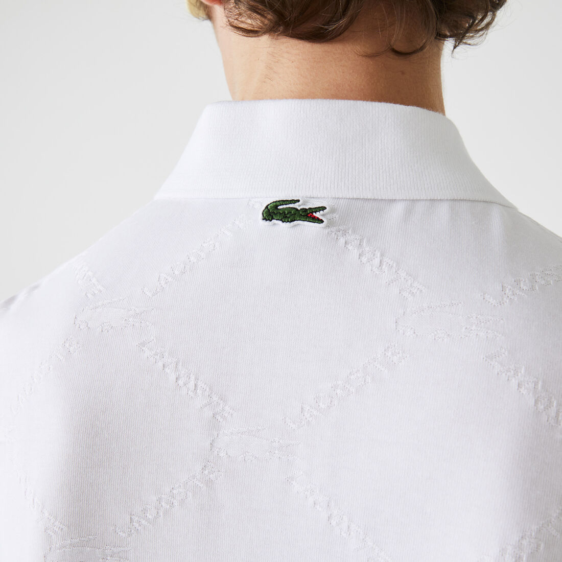 Men’s Lacoste LIVE Standard Fit Monogram Patterned Polo Men’s Lacoste LIVE Standard Fit Monogram Patterned Polo