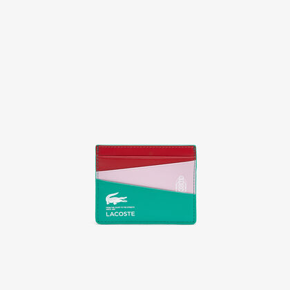 حافظات بطاقات لاكوست مقسمة بألوان وشعار الماركة بلون مغاير للجنسين