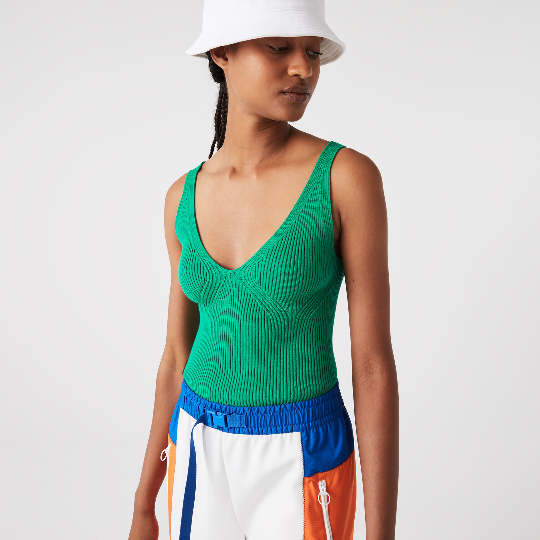 Women's Lacoste Seamless Ribbed Knit Tank Top