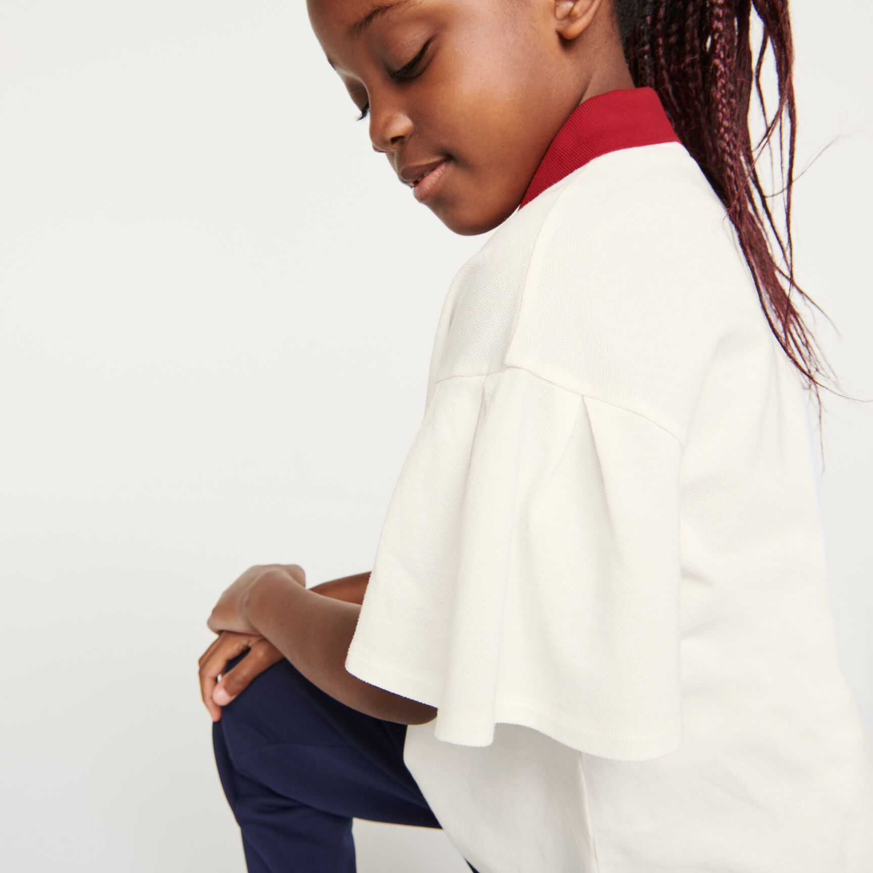 Girls’ Lacoste Flounce Sleeved Cotton Relaxed Fit Polo Girls’ Lacoste Flounce Sleeved Cotton Relaxed Fit Polo