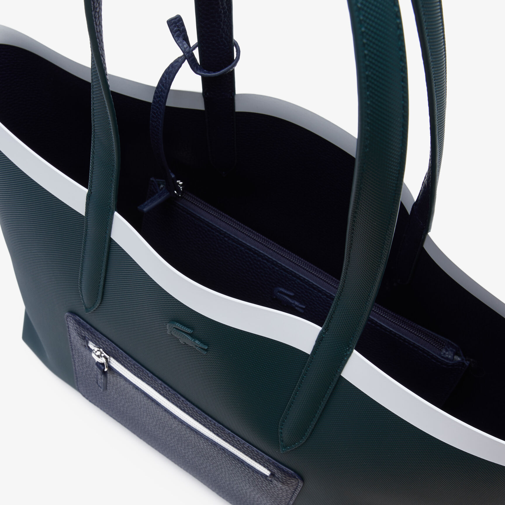 حقيبة يد لاكوست بتصميم بوجهين مقسم بألوان للنساء حقيبة يد لاكوست بتصميم بوجهين مقسم بألوان للنساء