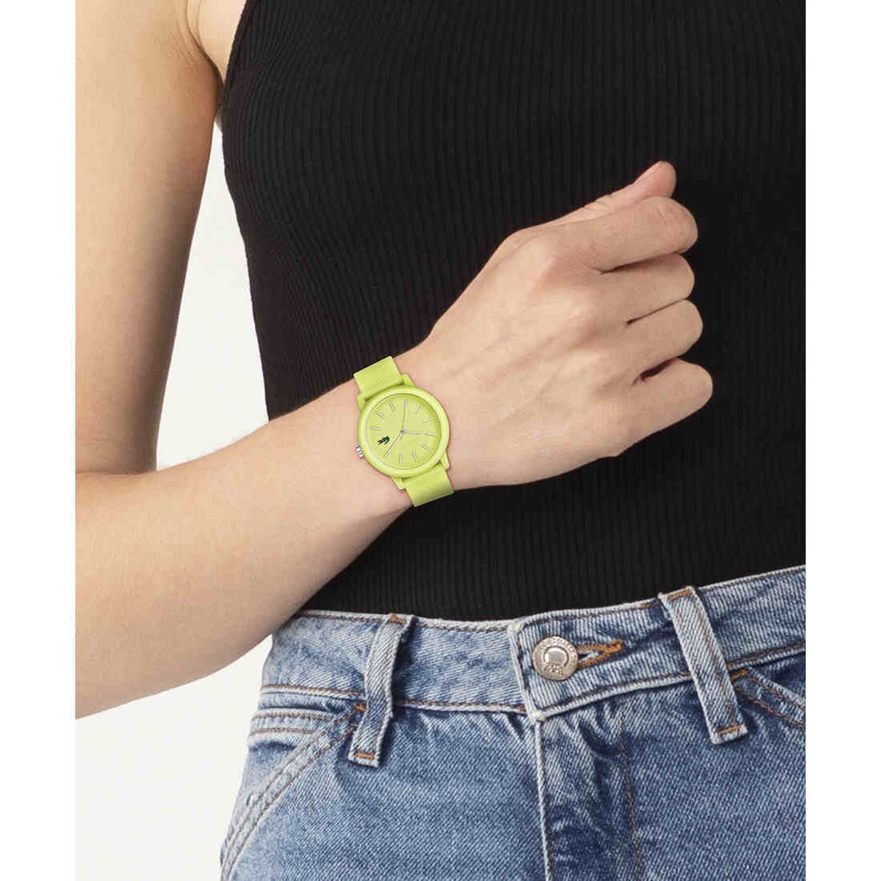 Women Yellow Silicone Strap Watch lacoste women yellow silicone strap watch