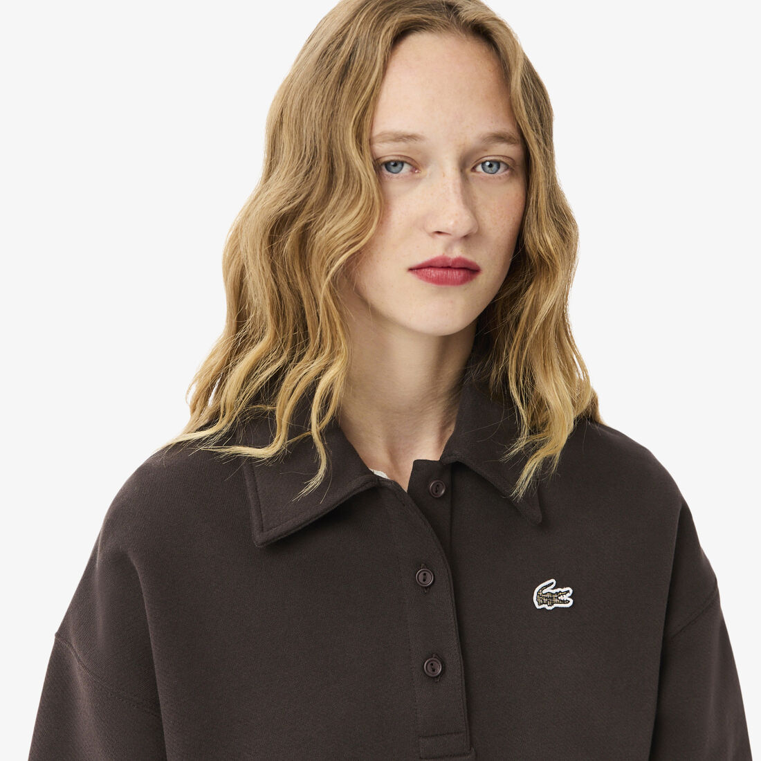 Oversized Fleece Polo Collar Sweatshirt Oversized Fleece Polo Collar Sweatshirt