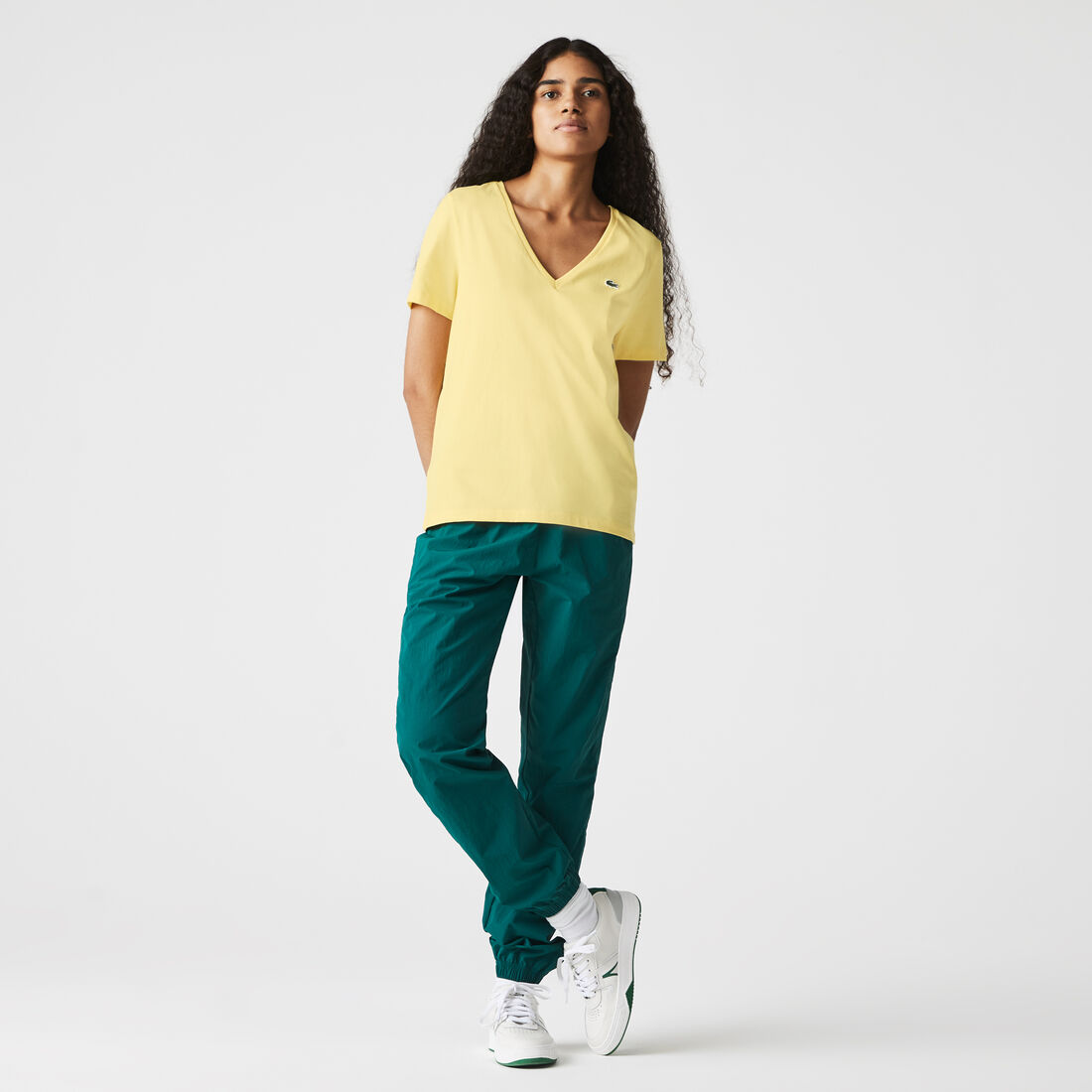 Women's V-neck Loose Fit Cotton T-shirt