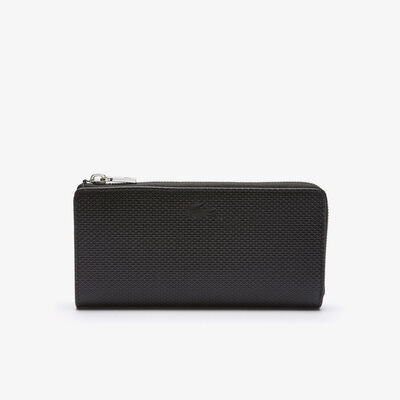 Unisex Chantaco Zippered Matte Piqué Leather Wallet