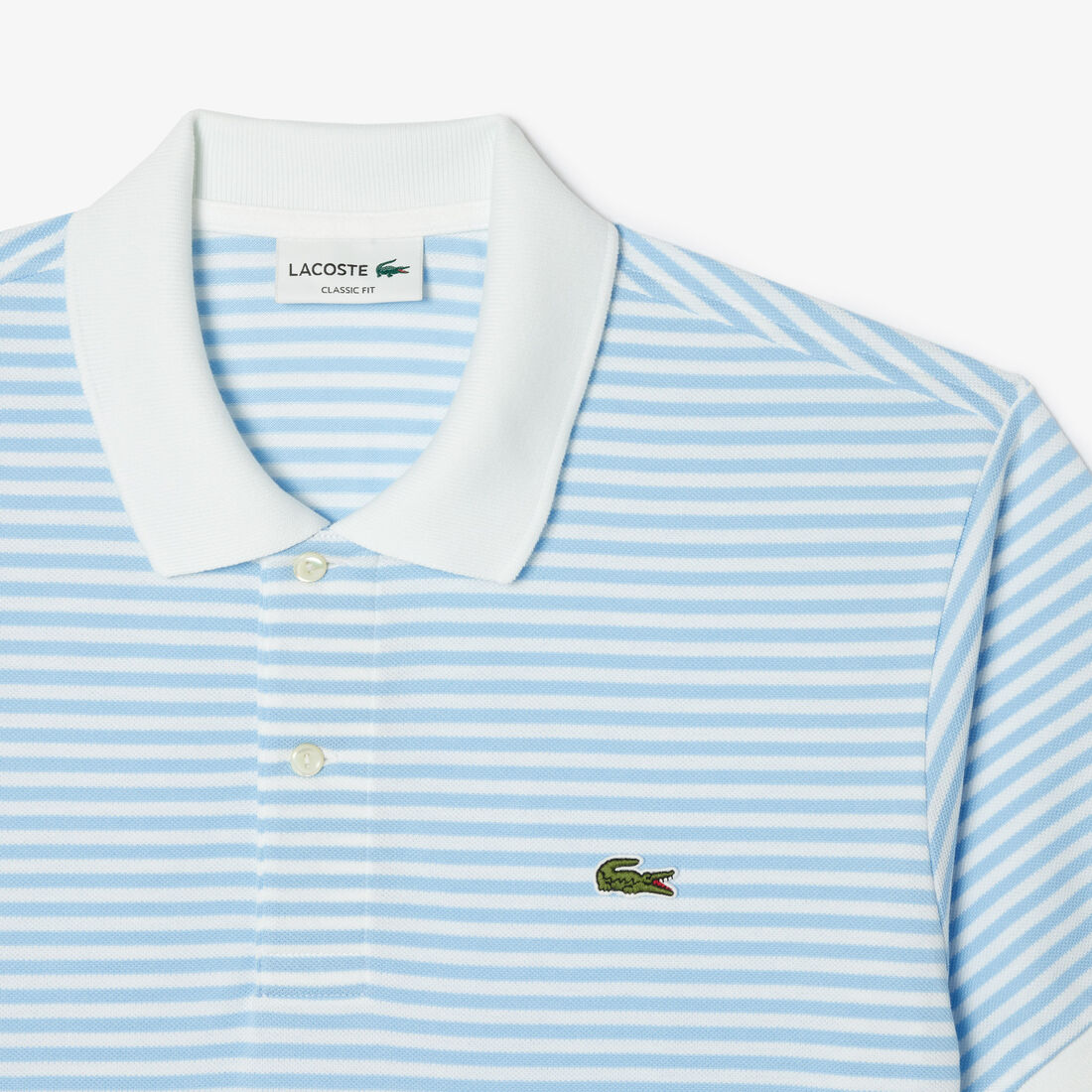 Classic Fit L.12.12 Striped Petit Pique Polo Shirt Classic Fit L.12.12 Striped Petit Pique Polo Shirt