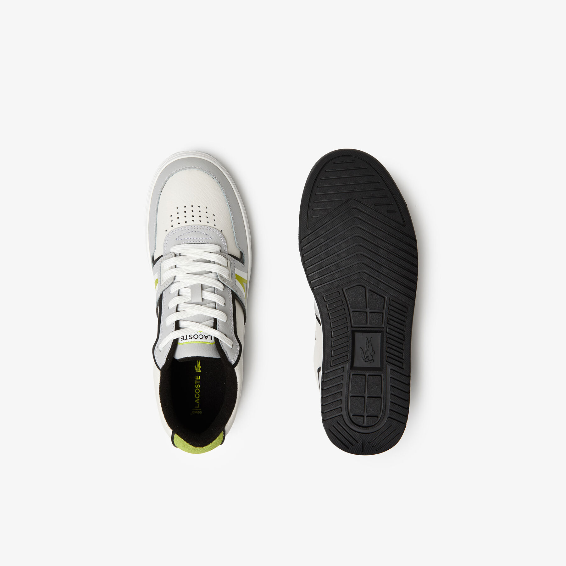 Men's Lacoste L001 Leather Colour Contrast Trainers men s lacoste l001 leather colour contrast trainers