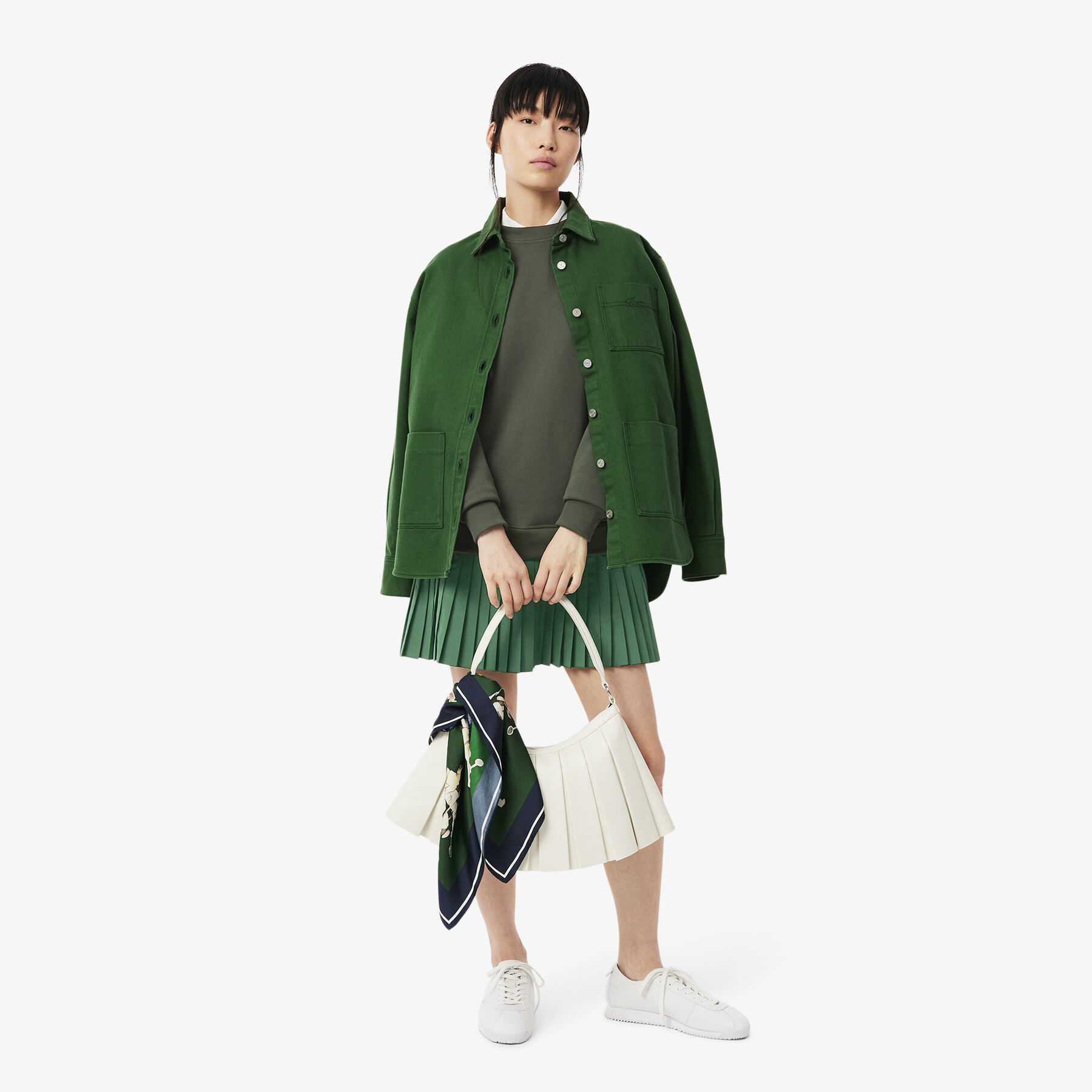 Blended Fabric Pleated Sweatshirt Dress lacoste blended fabric pleated sweatshirt dress