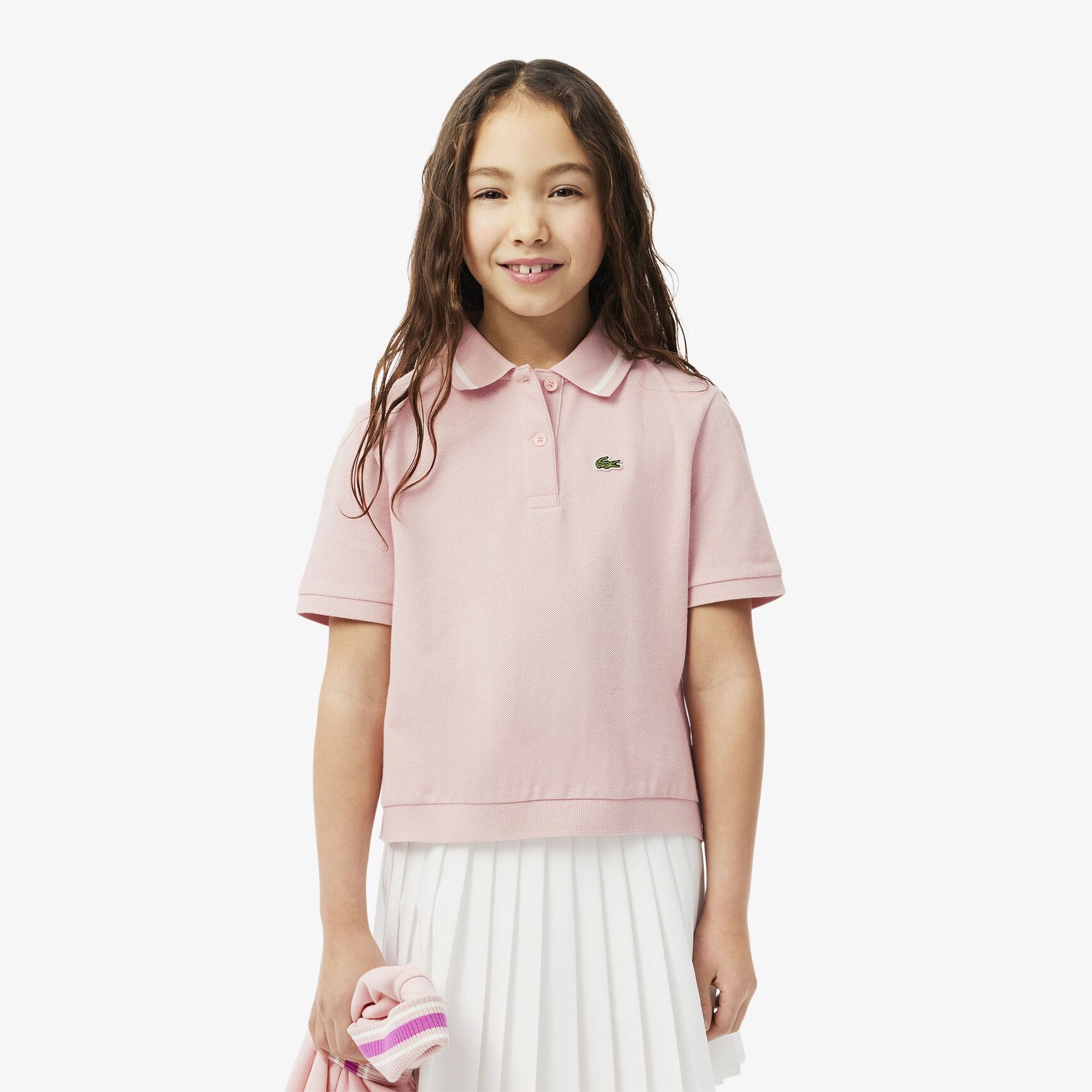 Pleat Back Petit Pique Polo Shirt