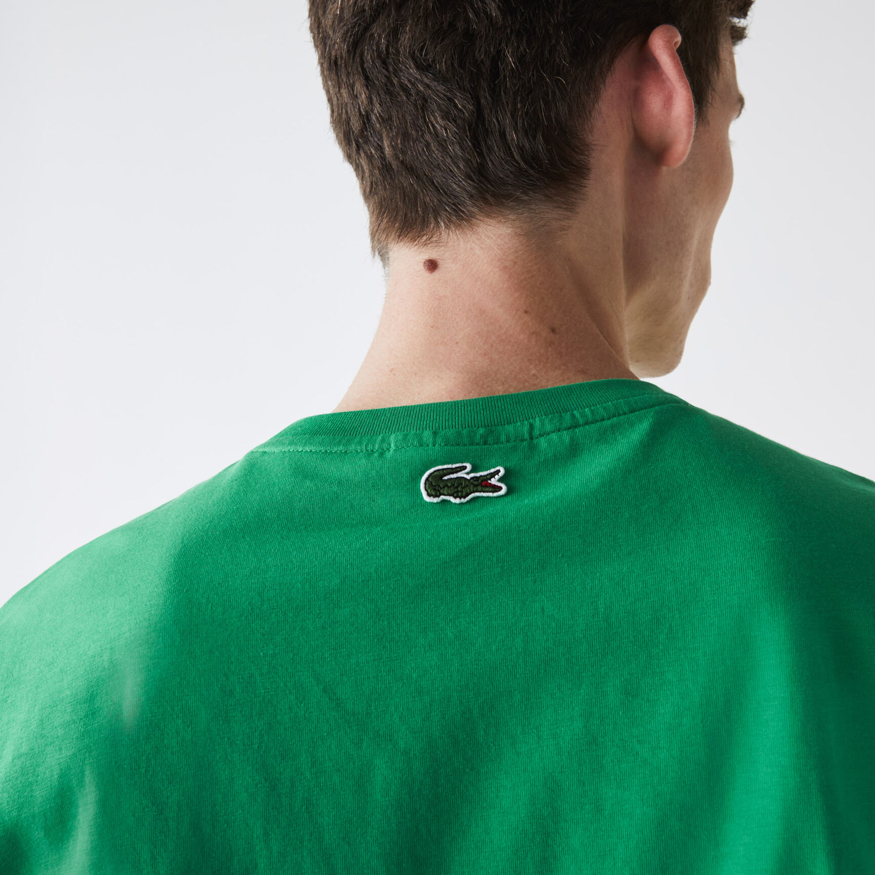 Men's Crew Neck Crocodile Embroidery Cotton T-shirt