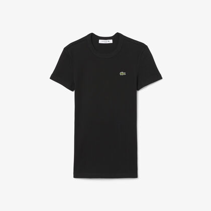 Slim Fit Ribbed Cotton T-shirt