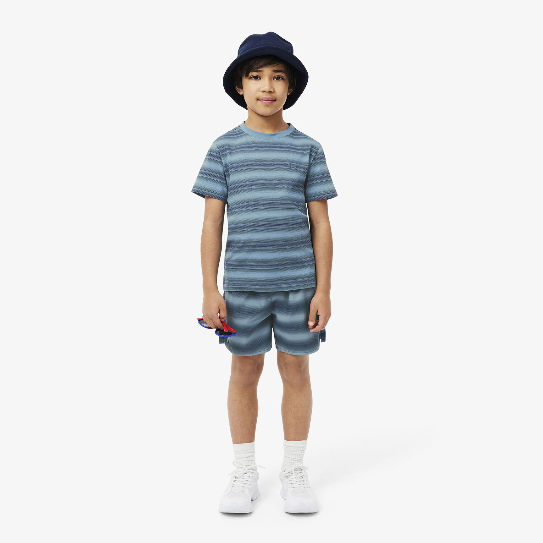 تي شيرت قطني بطبعة مخططة تي شيرت قطني بطبعة مخططة