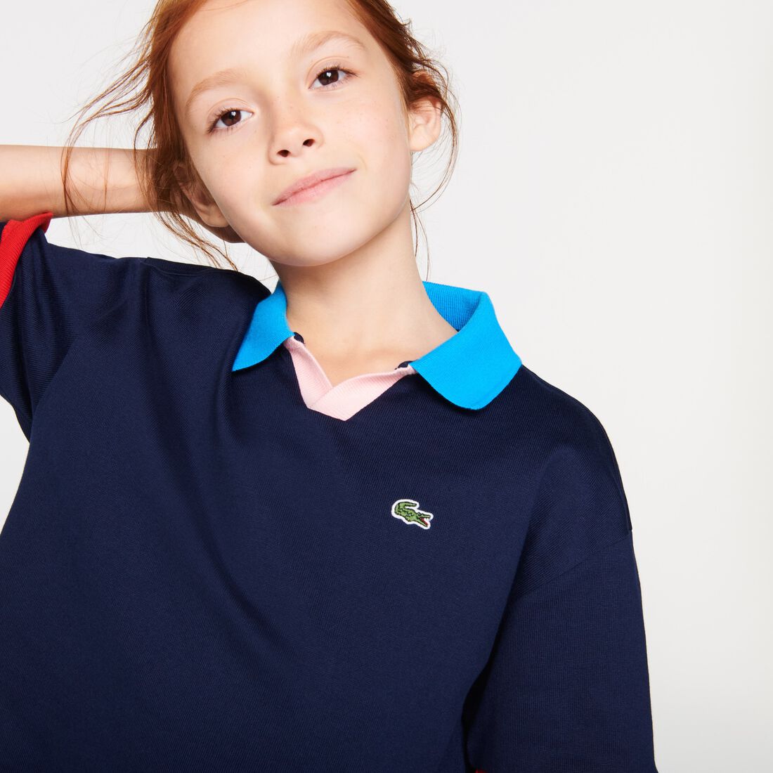 Girls’ Lacoste Colorblock Accents Cotton Polo Girls’ Lacoste Colorblock Accents Cotton Polo