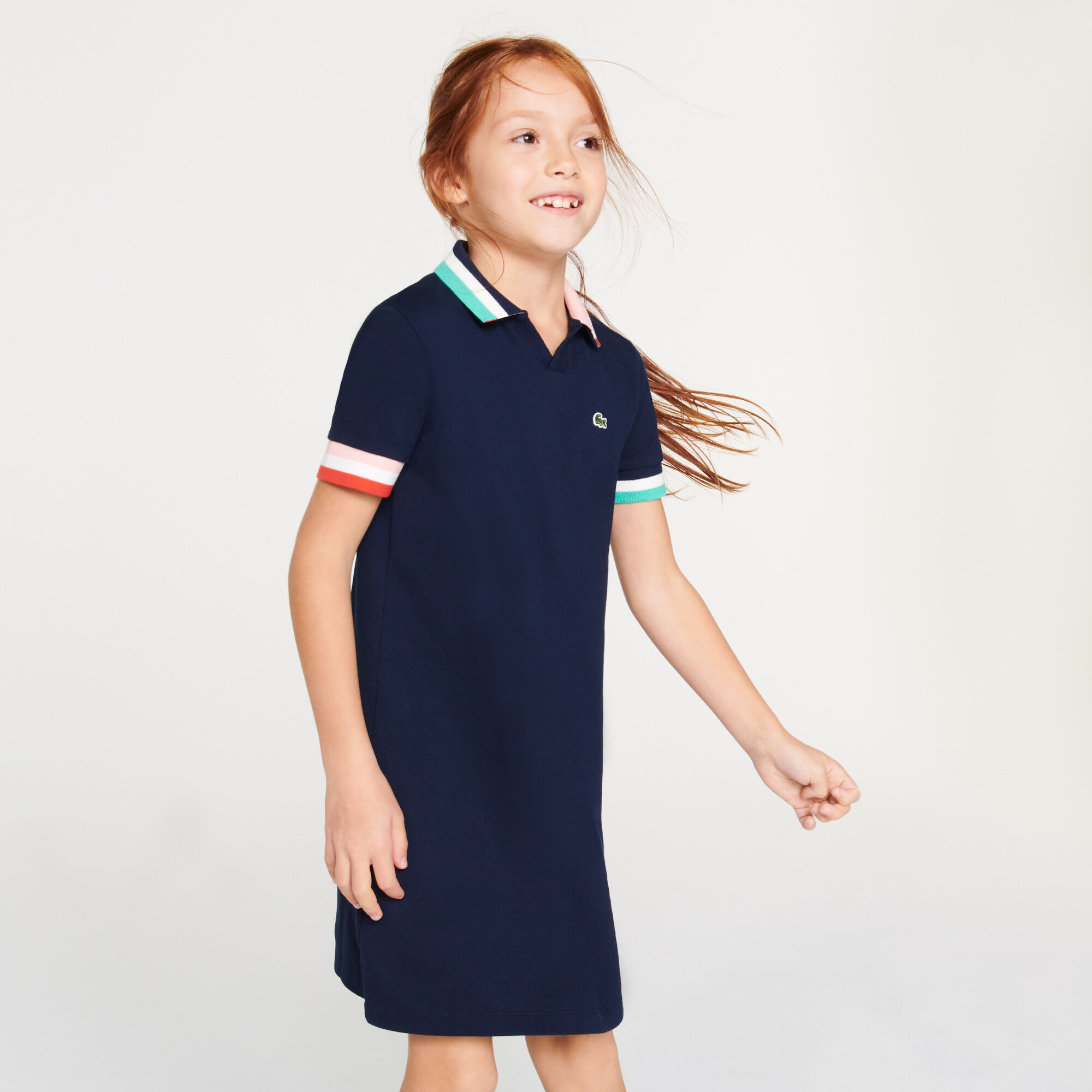 Girls’ Colorblock Accents Cotton Piqué Polo Dress Girls’ Colorblock Accents Cotton Piqué Polo Dress