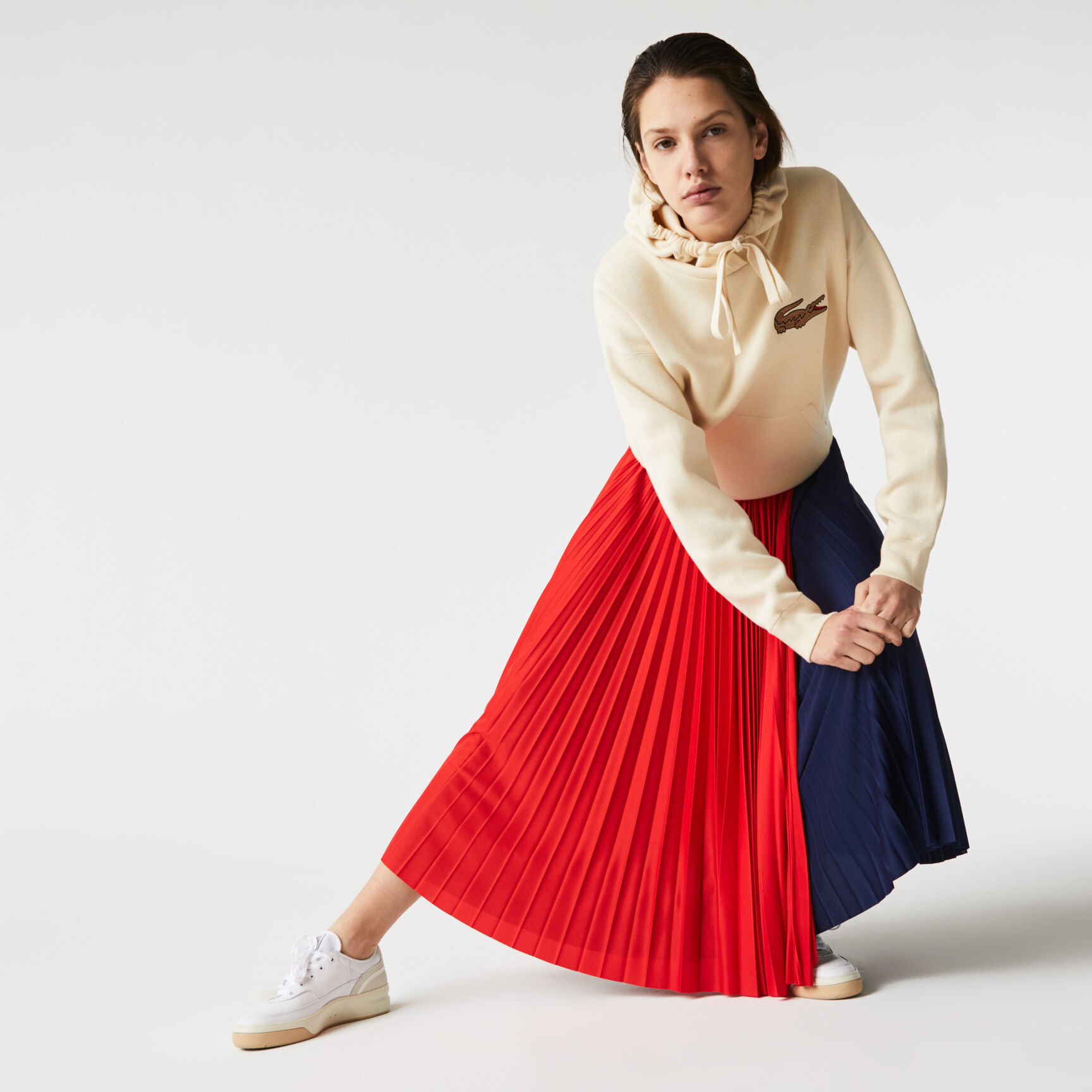 Women’s Mid-Length Colourblock Pleated Skirt Women’s Mid-Length Colourblock Pleated Skirt