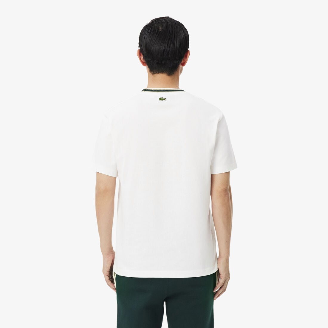 French Made Badge Accent Striped T-shirt lacoste french made badge accent striped t shirt