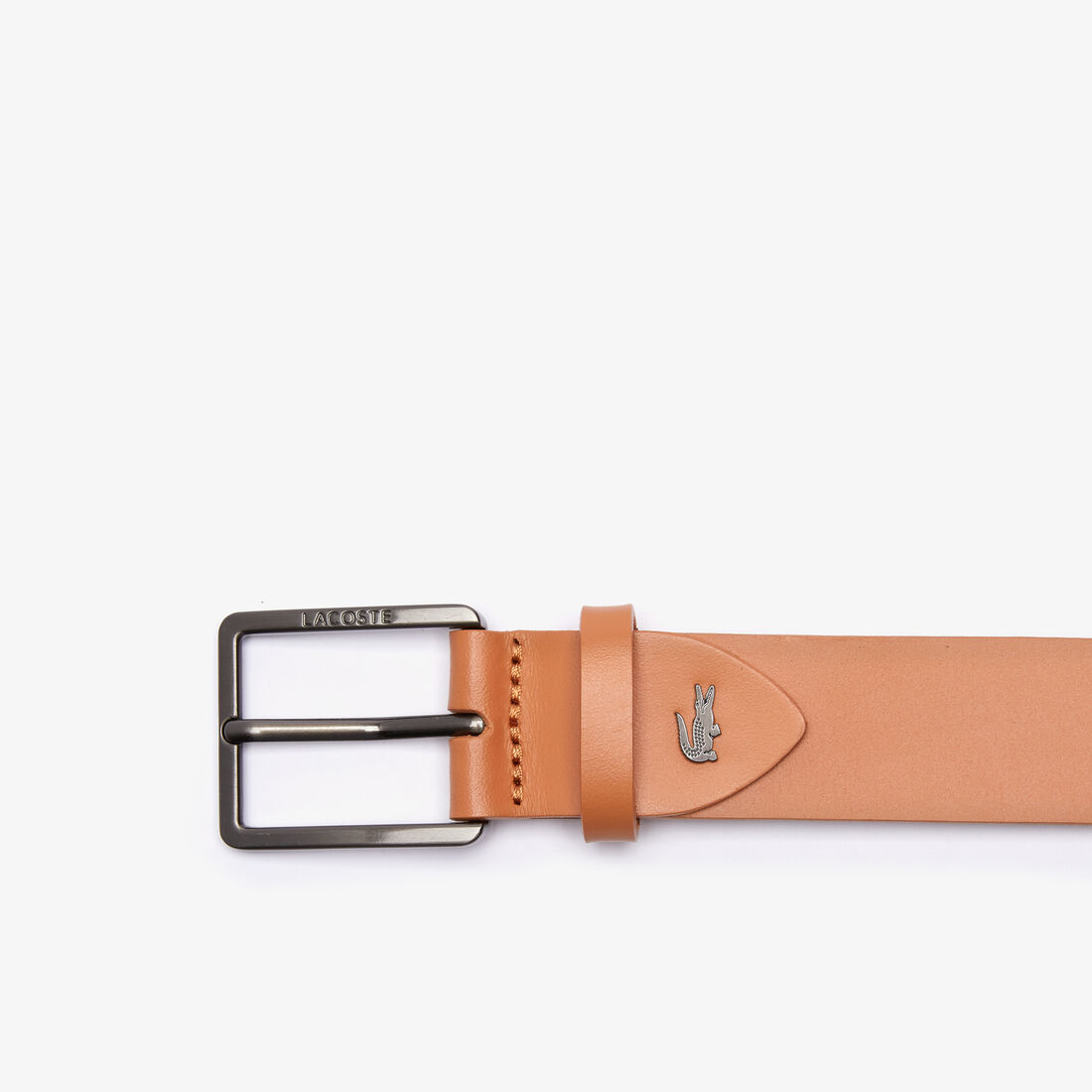 Men's Engraved Lacoste And Embossed Crocodile Leather Tongue Buckle Men's Engraved Lacoste And Embossed Crocodile Leather Tongue Buckle