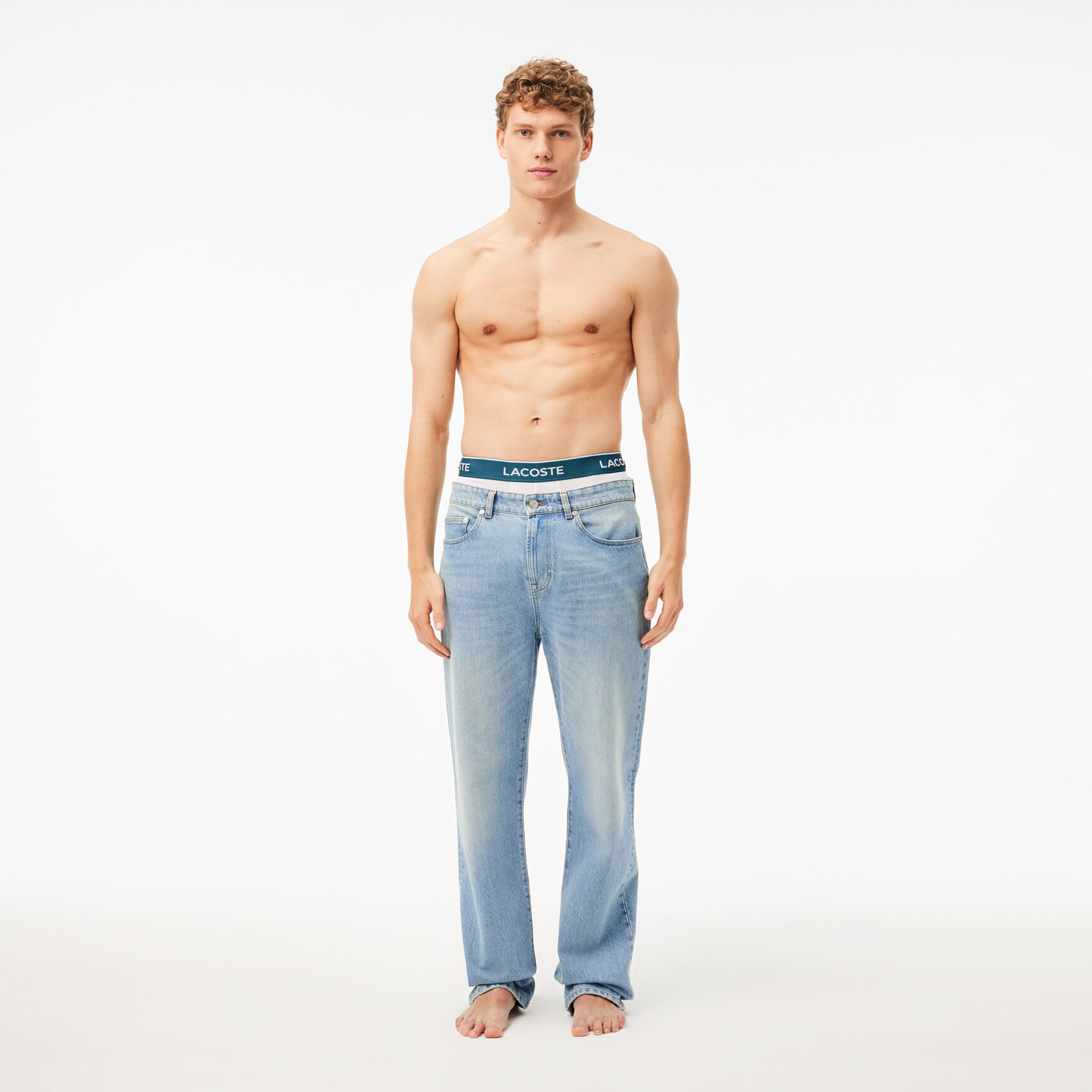 طقم بوكسر لاكوست بطبعة الشعار بألياف دقيقة للرجال، 3 قطع