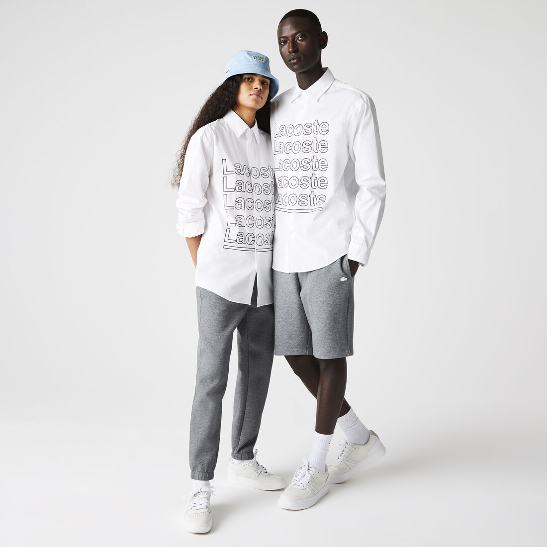 Unisex Lacoste L!VE Relaxed Fit Print Poplin Shirt