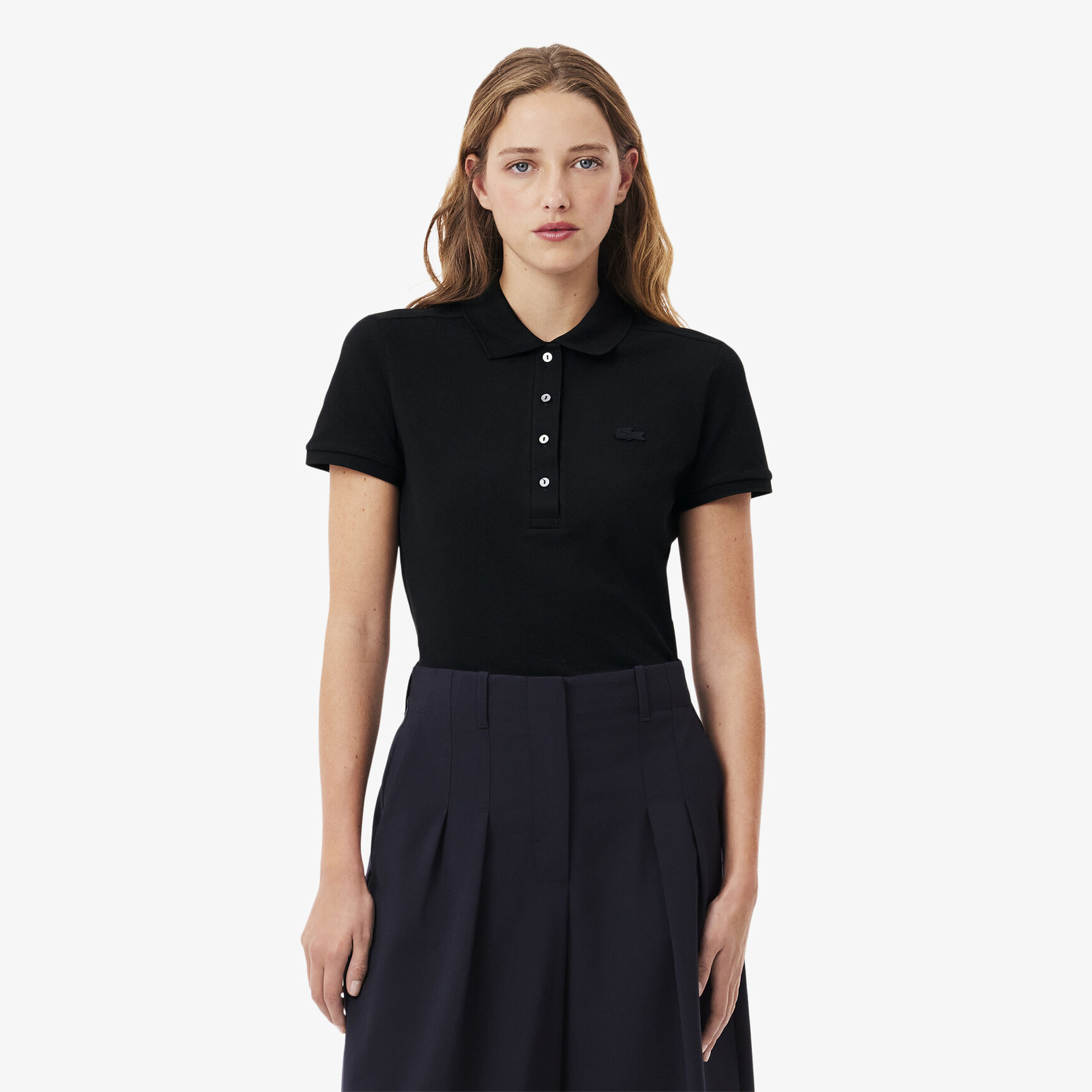 تيشيرت بولو L.12.D بقصة ضيقة من قماش بيتي بيكيه المطاطي تيشيرت بولو L.12.D بقصة ضيقة من قماش بيتي بيكيه المطاطي