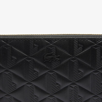 Maheki Zipped Embossed Leather Billfold