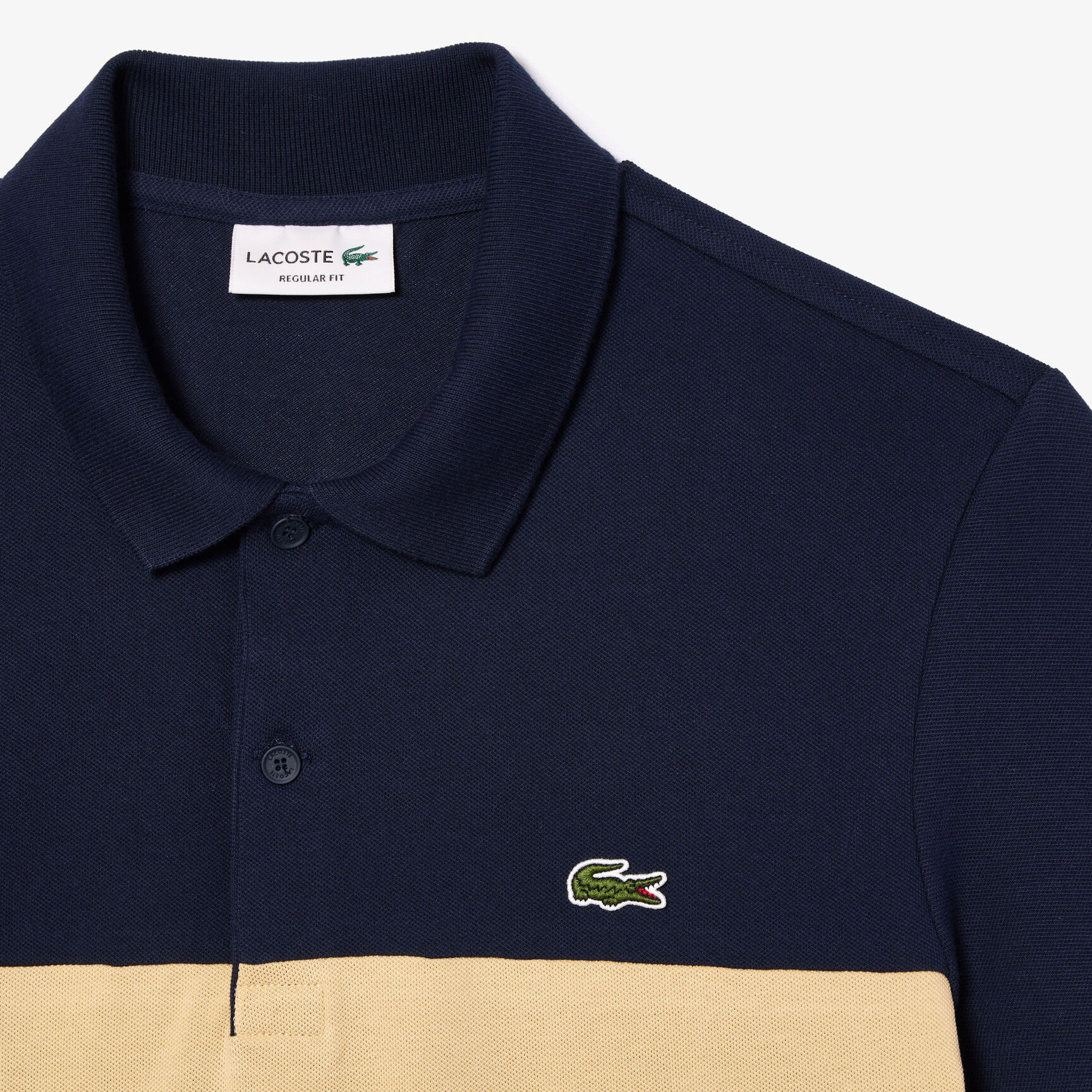 Regular Fit Stretch Pique Colourblock Polo Shirt