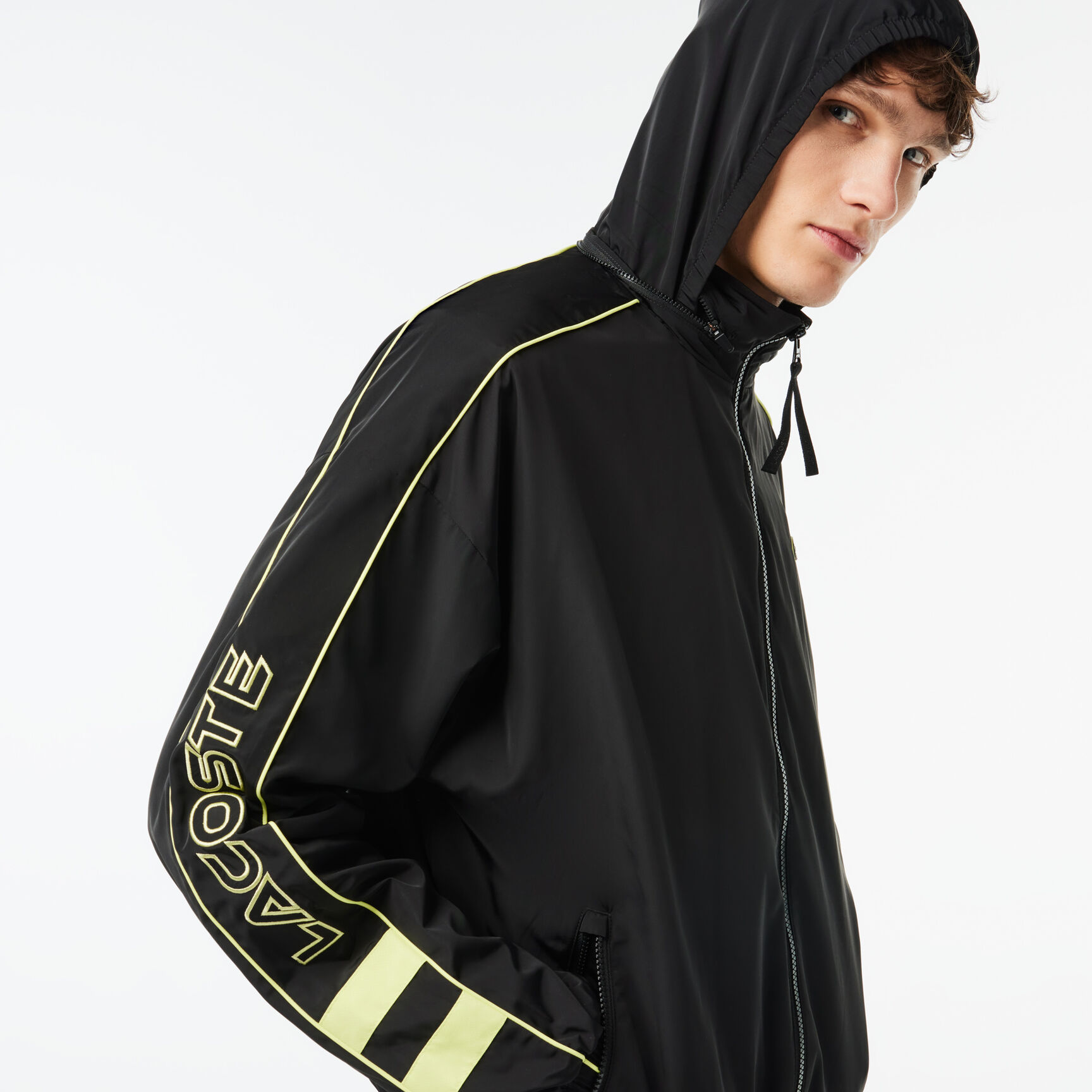 Contrast Detail Water Resistant Zipped Taffeta Sportsuit Jacket