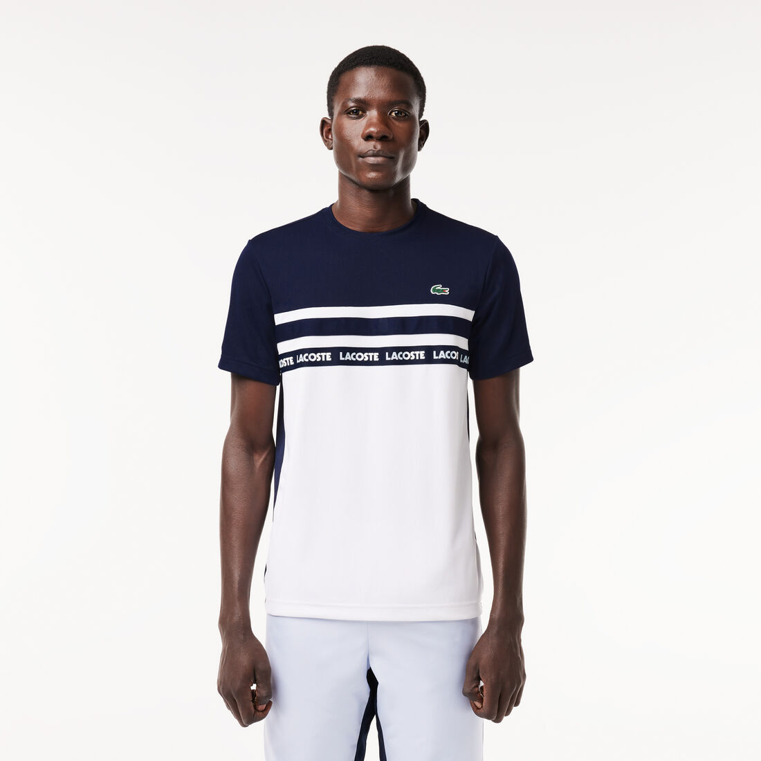Ultra-Dry Logo Stripe Pique Tennis T-shirt
