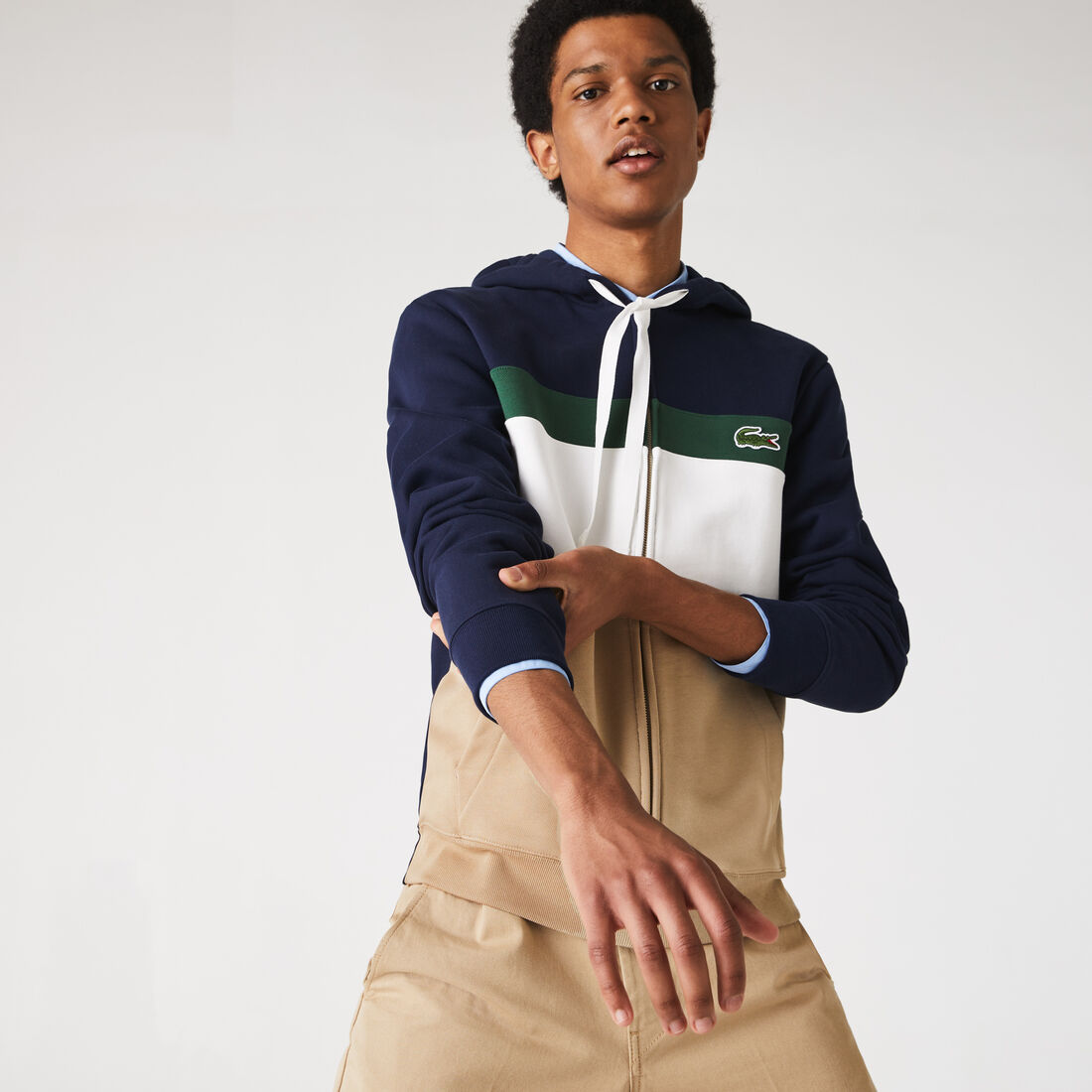 Men's Colourblock Fleece Zippered Hooded Sweatshirt Men's Colourblock Fleece Zippered Hooded Sweatshirt