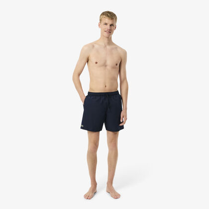Mid Length Monochrome Swim Trunks
