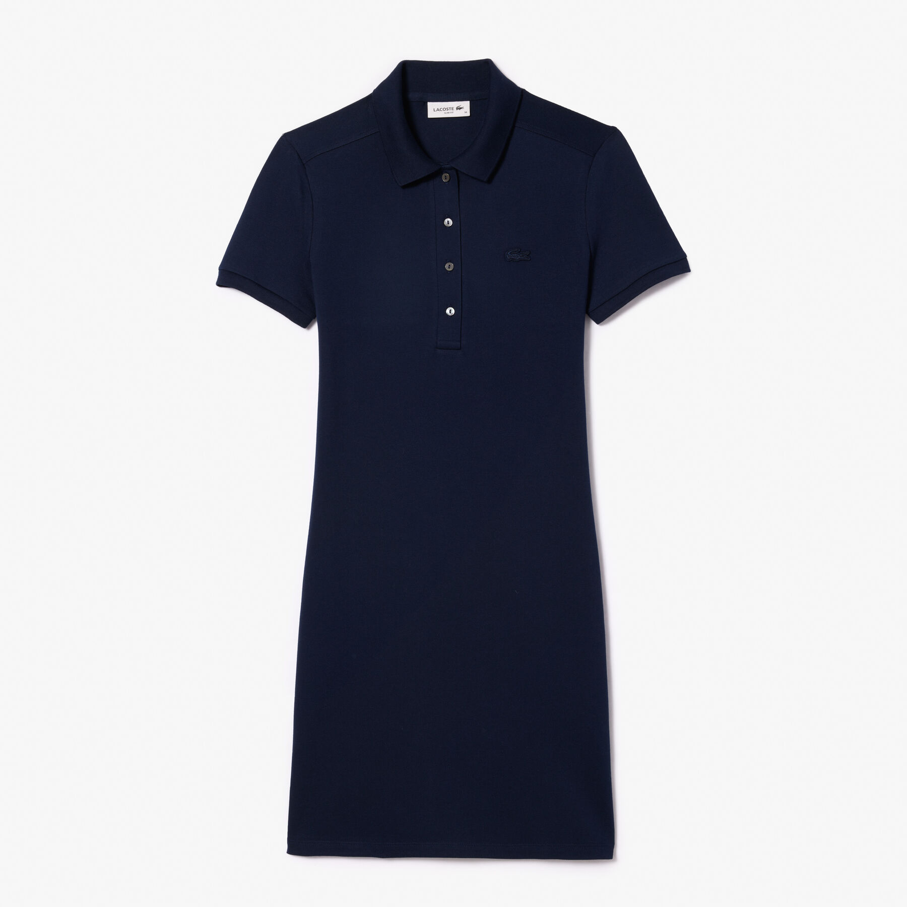 lacoste slim fit stretch petit pique polo dress