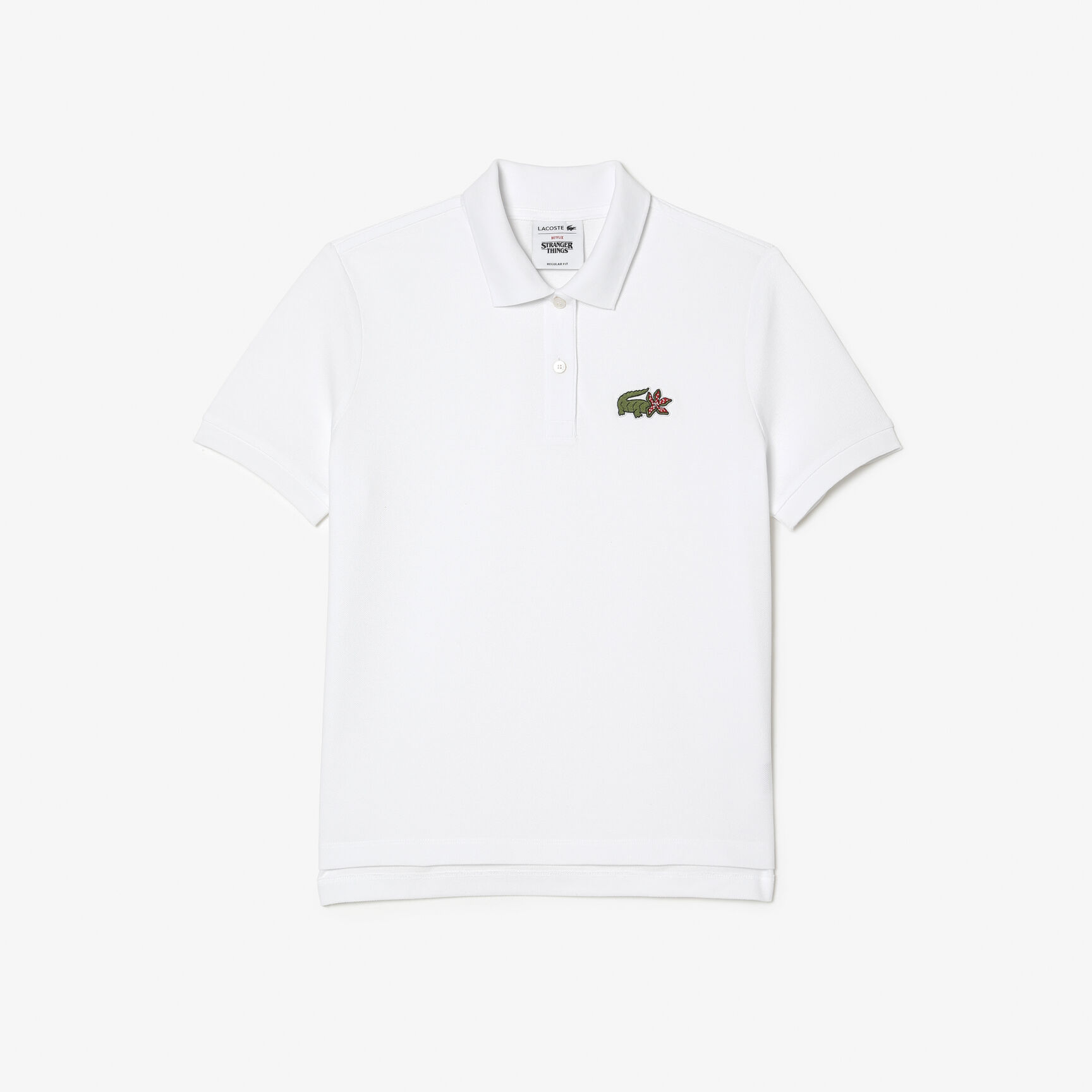 تيشيرت بولو بطبعة تمساح للنساء مجموعة Lacoste x Netflix