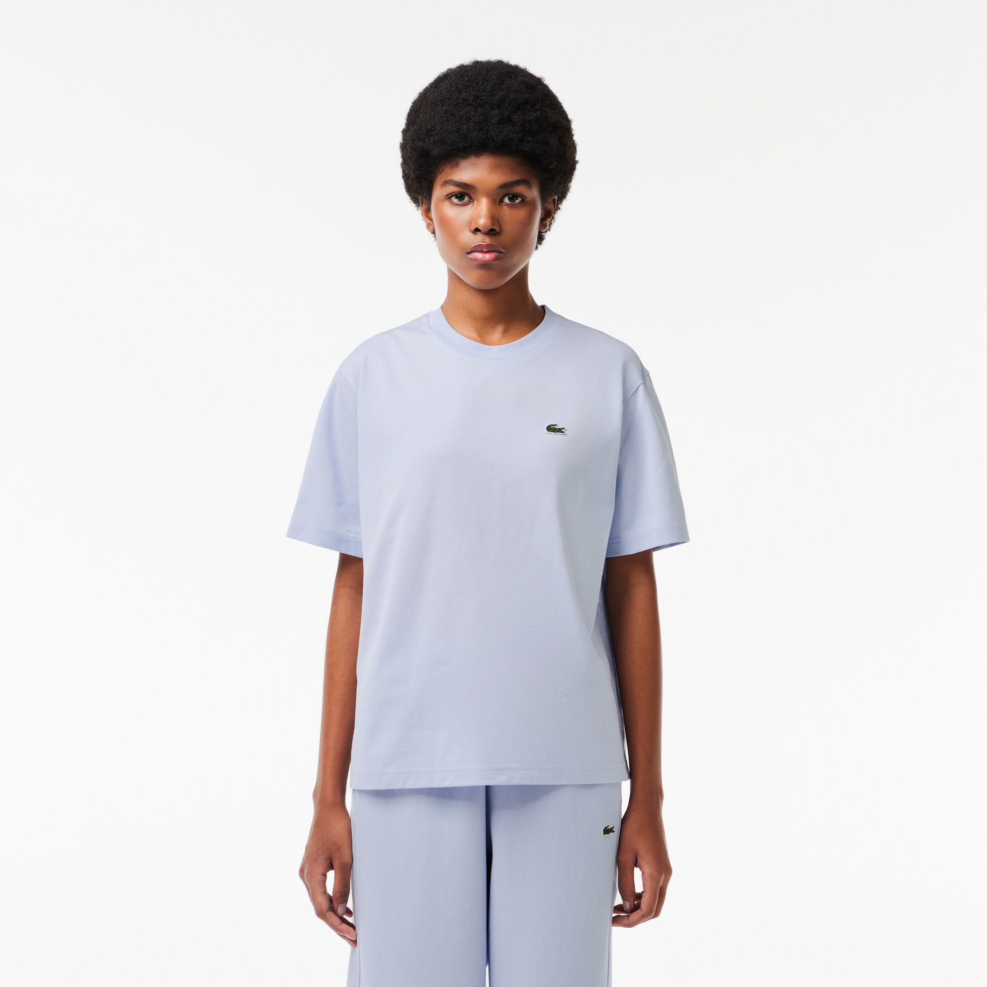 Relaxed Fit Soft Cotton T-shirt, Light Blue | LACOSTE EG