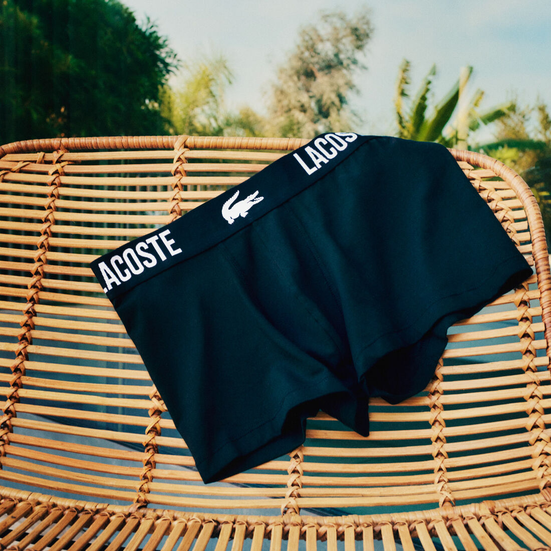 طقم بوكسر لاكوست جيرسيه بشعار الماركة للرجال، 3 قطع طقم بوكسر لاكوست جيرسيه بشعار الماركة للرجال، 3 قطع