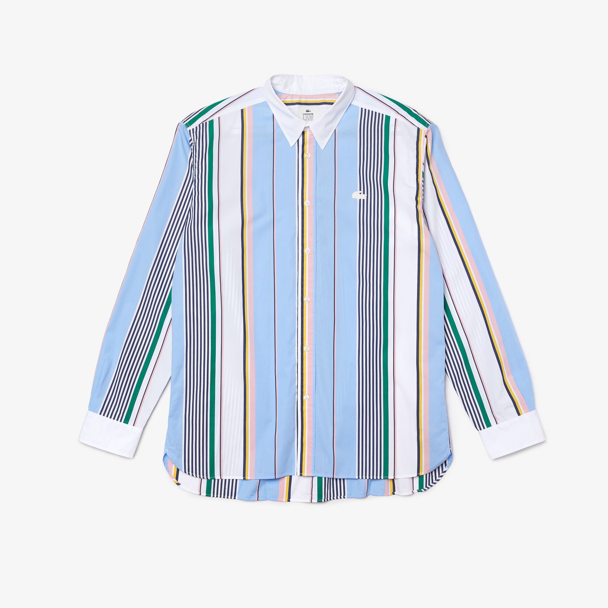 تي شيرت قطن للرجال بخطوط غير متطابقة وقصة مريحة مجموعة Lacoste LIVE تي شيرت قطن للرجال بخطوط غير متطابقة وقصة مريحة مجموعة Lacoste LIVE