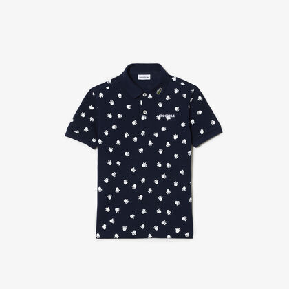 Printed Cotton Pique Polo Shirt