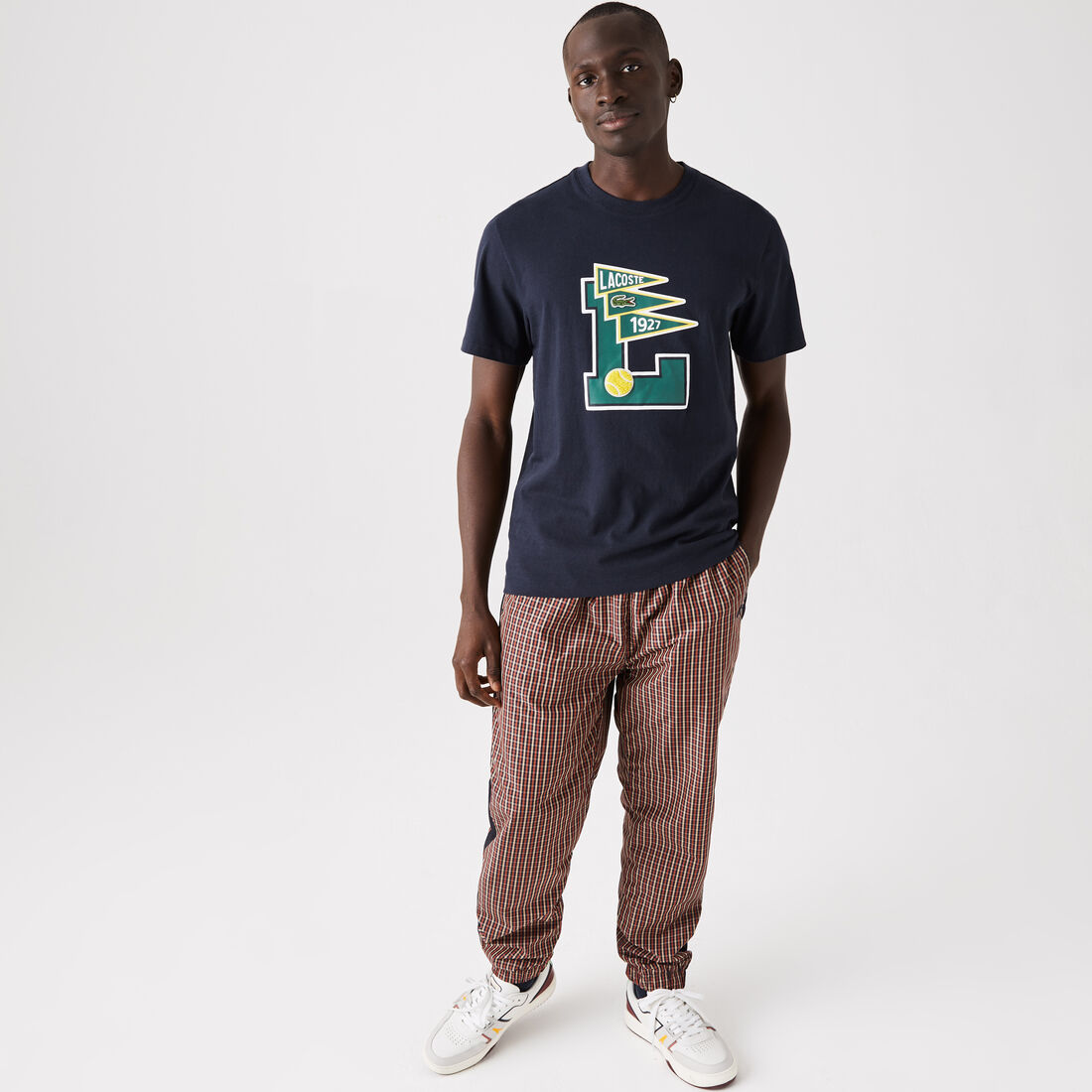 Men's Crew Neck Pennants L Badge Cotton T-Shirt Men's Crew Neck Pennants L Badge Cotton T-Shirt