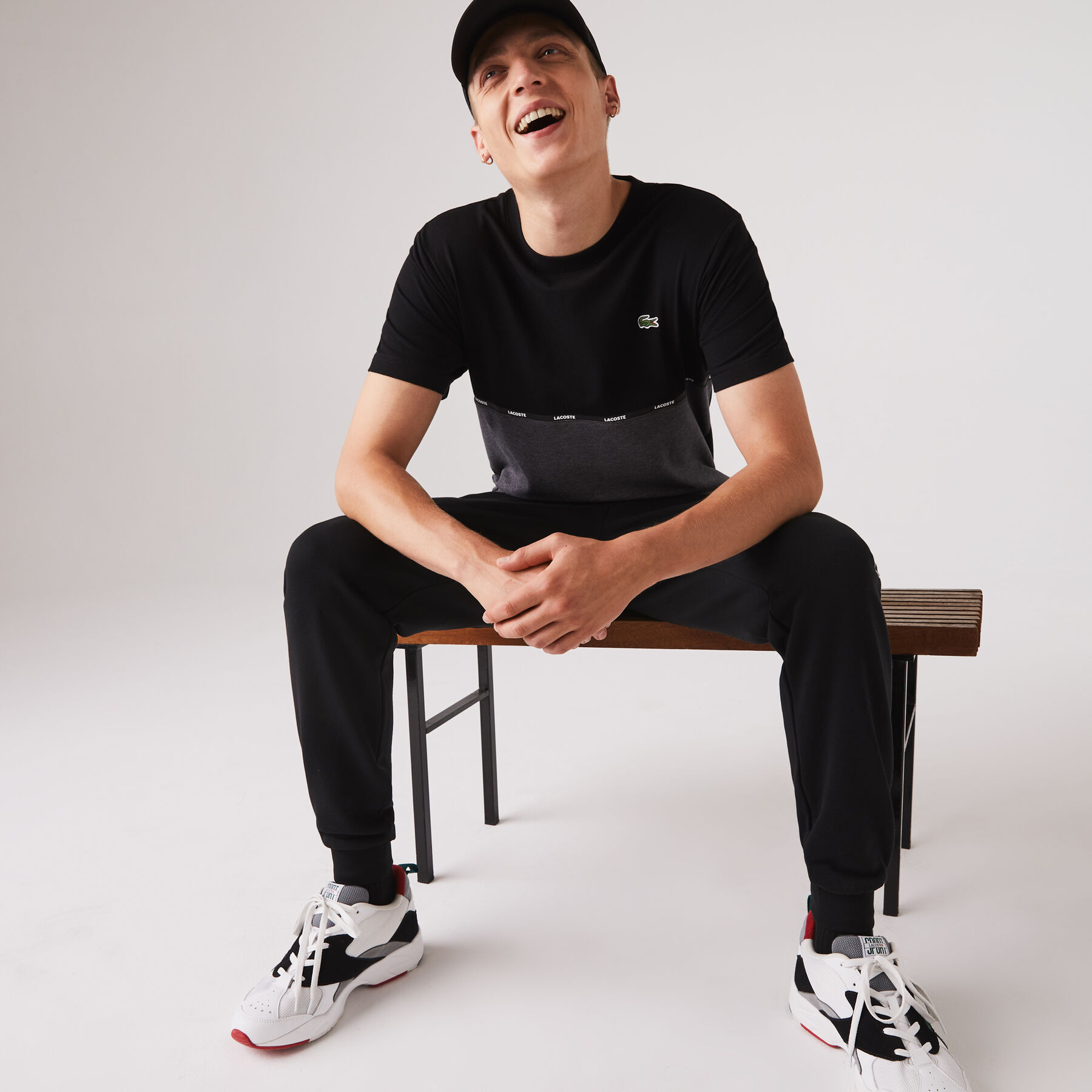 Men's Lacoste SPORT Crew Neck Lightweight Bicolour Cotton T-shirt men s lacoste sport crew neck lightweight bicolour cotton t shirt