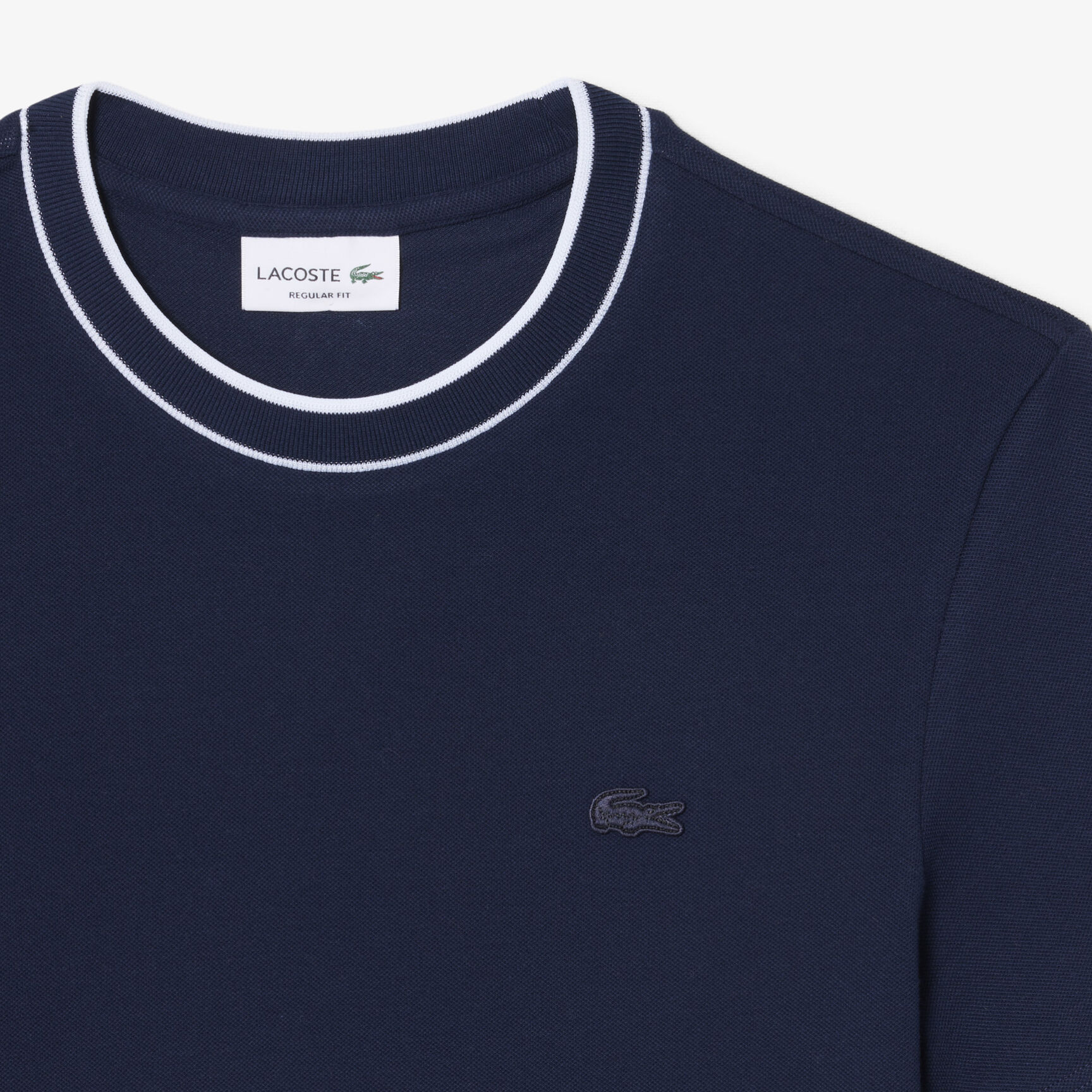 Stretch Pique Stripe Collar T-shirt
