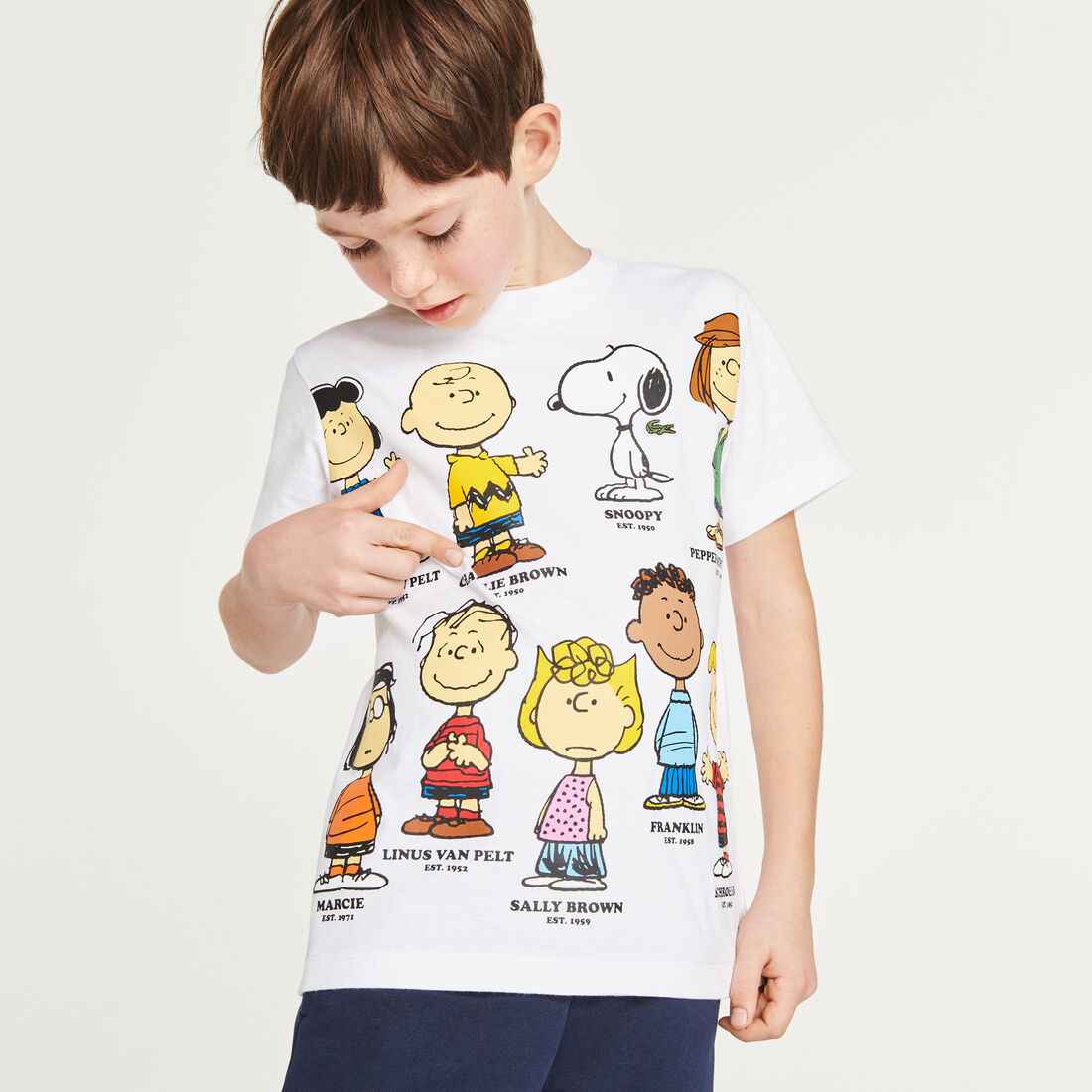 Boys&rsquo; Lacoste x Peanuts Print Organic Cotton T-shirt