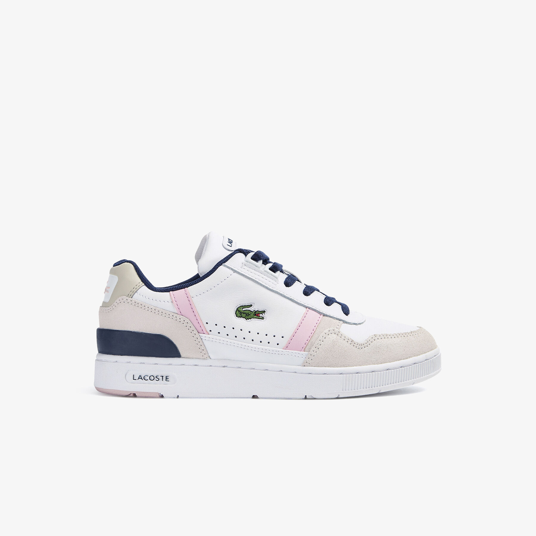 women s lacoste t clip leather color pop sneakers