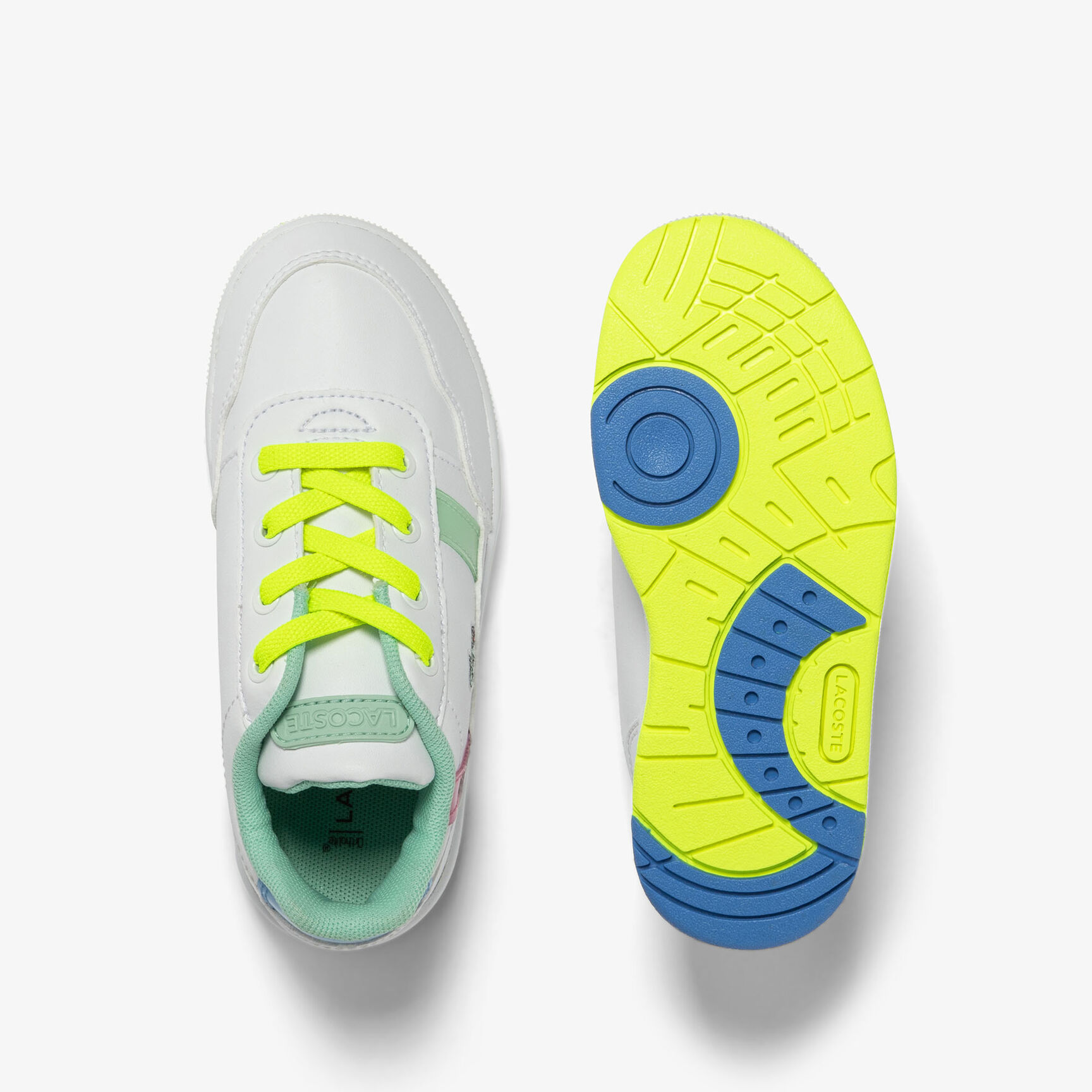 سنيكرز لاكوست تي كليب من خامات صناعية بتفاصيل ملونة للرضع