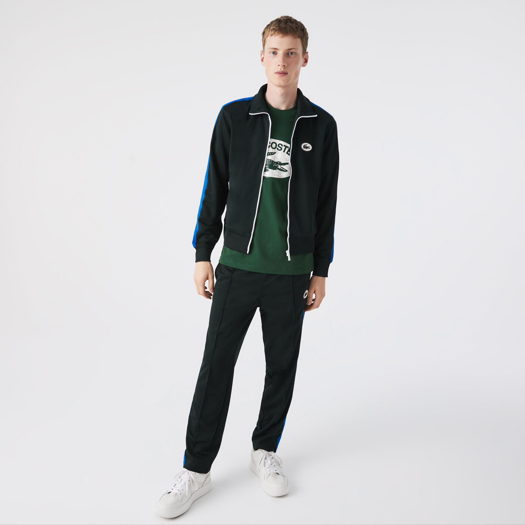 Men's Lacoste Regular Fit High Neck Piqué Zip Sweatshirt