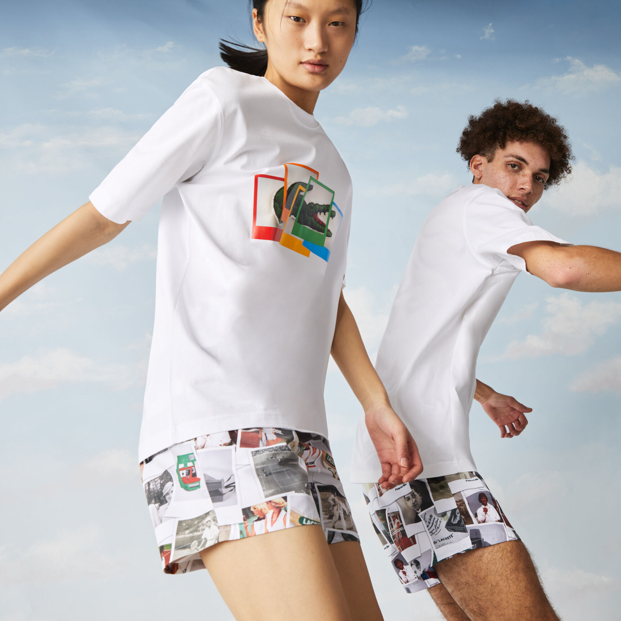 Unisex Lacoste Live Polaroid Collaboration Loose Fit Cotton T shirt