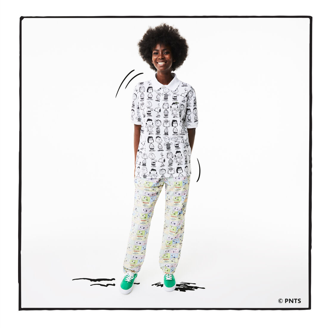 قميص بولو فضفاض للجنسين من مجموعة Lacoste L!VE x Peanuts قميص بولو فضفاض للجنسين من مجموعة Lacoste L!VE x Peanuts