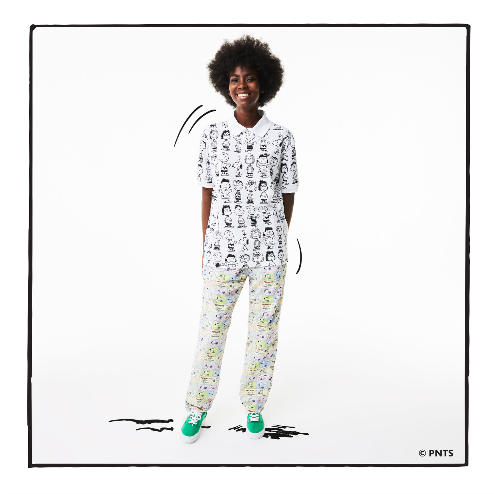 قميص بولو فضفاض للجنسين من مجموعة Lacoste L!VE x Peanuts قميص بولو فضفاض للجنسين من مجموعة Lacoste L!VE x Peanuts