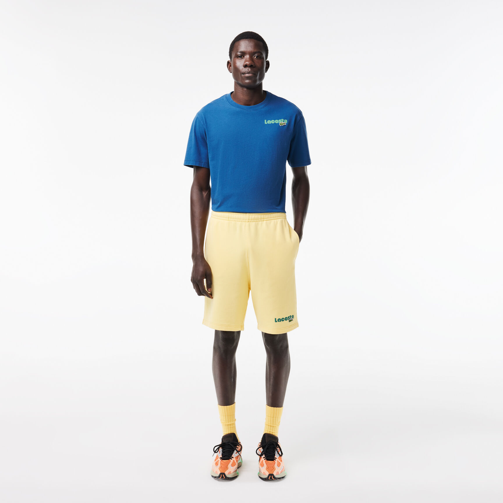 Washed Effect Ombré Lacoste Print T-shirt Washed Effect Ombré Lacoste Print T-shirt