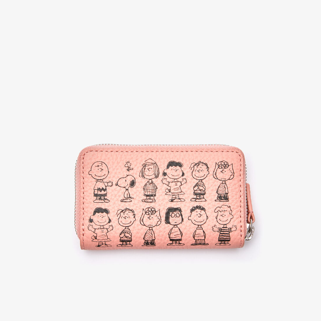 حقيبة عملات جلدية صغيرة بحبيبات صغيرة للسيدات من مجموعة Lacoste x Peanuts حقيبة عملات جلدية صغيرة بحبيبات صغيرة للسيدات من مجموعة Lacoste x Peanuts